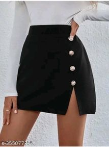 Black Skirt with Button D