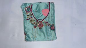 Teal &amp; Pink Embroidered Salwar Kameez