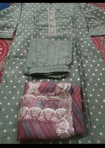 Elegant Green Kurta Set with Dupatta