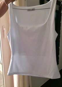 Chic White Square Neck Tank Top