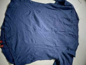 Blue Henley Long Sleeve Top