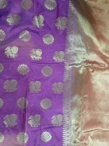 Purple &amp; Gold Kanjeevaram Silk Saree