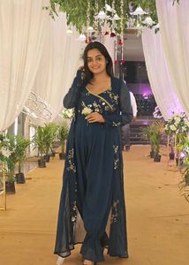 Elegant Navy Blue Jumpsuit with Jacket