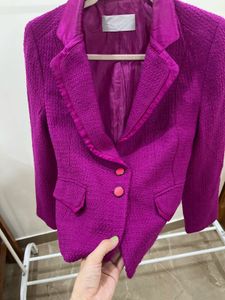MARIE CLAIRE FUSCHIA PINK TWEED BLAZER