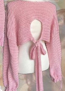 Crochet Shrug Bolero Pink
