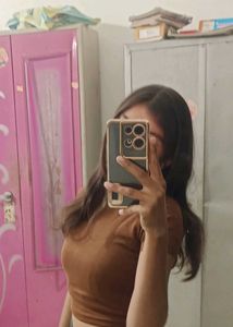 brown crop top