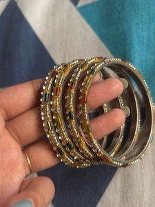 Sparkling Embellished Bangles of 4