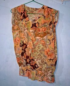 Boho Floral Print Sleeveless Blouse