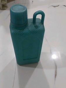 Vintage Teal Plastic Water Bottle with Handle