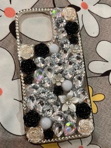 Iphone 14 pro max case with Gems & Flowers