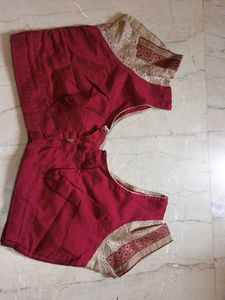 Light Brown Colour Saree with Pink border line