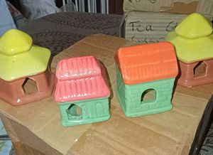 Set of 4 Ceramic Houses