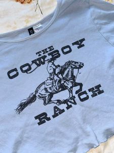 H&amp;M Light Blue "The Cowboy Ranch" Graphic Tee