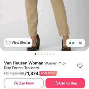 Van Heusen Beige Slim Fit Formal Trousers