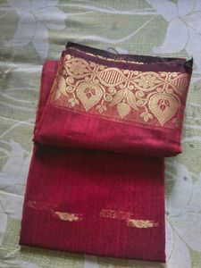 Elegant Pink Silk Saree with Golden Border (combo)
