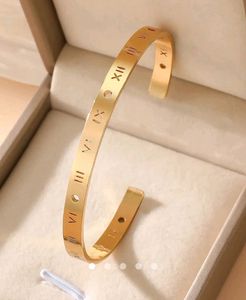 Gold Roman Numeral Cuff Bracelet