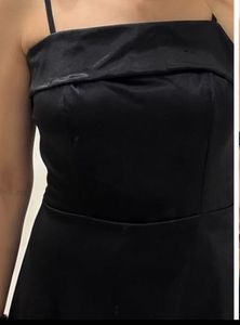 Newme Elegant Black Satin Maxi Dress - S size