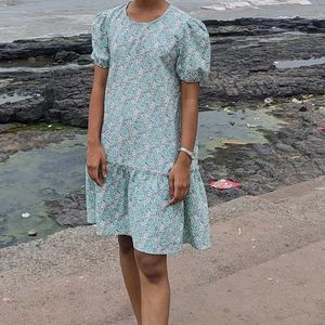 Light Blue Floral Print Dress