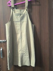 Khaki Pinafore Dress