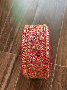 Boho Pink Sequined Trim