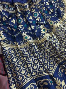 Elegant Blue &amp; Gold Brocade Skirt