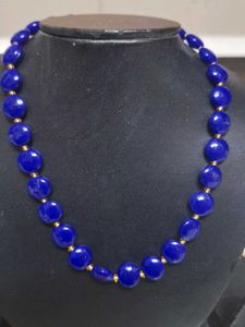 Blue Beaded Necklace and Earring Set