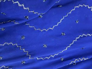 Elegant Blue saree with Intricate Silver Work