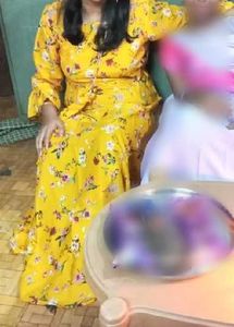 Beautiful Yellow Floral Gown