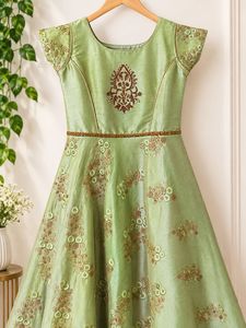 Elegant Green Embroidered Anarkali Dress