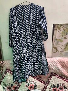 Stylish Navy Blue Zigzag Kurta