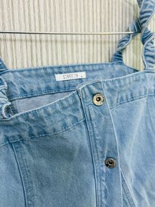 Light Wash Denim Square Neck Top