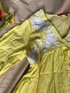 Butter Yellow Short Kurti