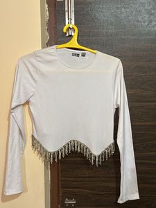 Sparkly Fringe Crop Top
