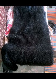 stylish Cozy Black Fuzzy Swall for winter