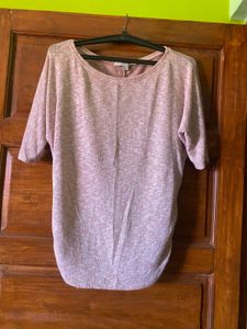 Women's Pink Marled Knit Top
