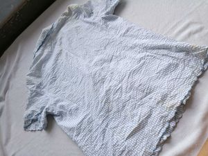 Blue White Embroidered Shirt