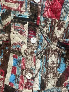 Quilted Geometric Print Jacket