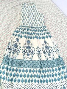 ✨Anouk Off White&Navy Blue A-Line Midi Dress ₹489