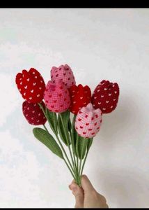 Handmade Crochet Tulip Bouquet