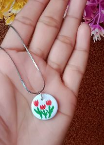 Hand-Painted Tulip Necklace