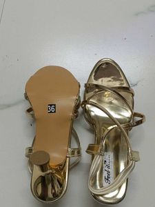 Stylish Gold Strappy Heels