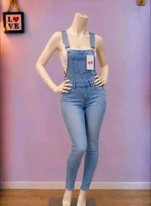 New Light Wash Denim Overalls