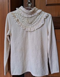 Women's Korean Pearl Neck Top