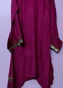 Ranipink Kurta with Intricate Neckline💕