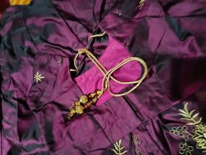 Purple &amp; Gold Embroidered Lehenga