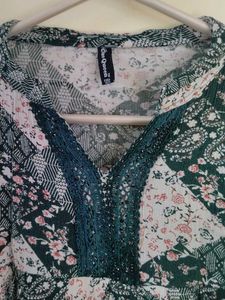 Patchwork Floral Peasant top