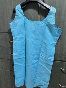 Blue Kurta set with slip and churidar