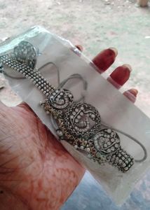 Oxidised Chokkar Neckpiece With Mirror Work And Ea