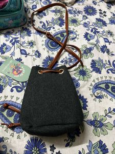 Chumbak Grey Felt Drawstring Bag