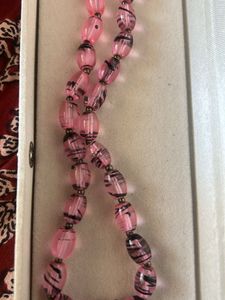 Pink Beaded Necklace &amp; Earring Victorian Set